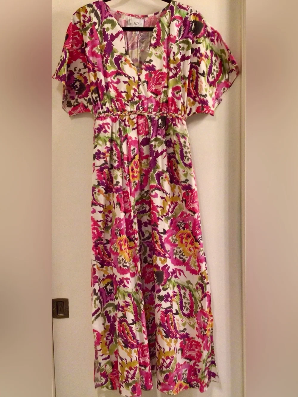 MISA Los Angeles /Setareh Floral-Print Belted Midi Dress - Sz. S - NWT